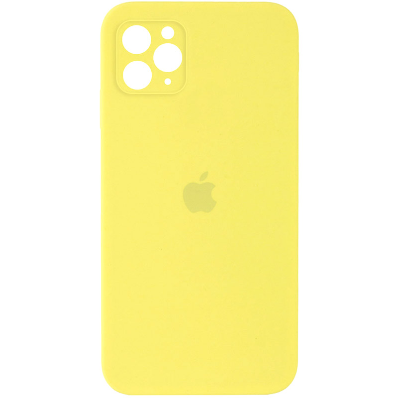 Чехол Silicone Case Square Full Camera Protective (AA) для Apple iPhone 11 Pro Max (6.5") (Желтый / Yellow)