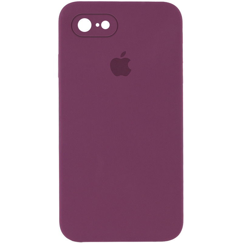 Чехол Silicone Case Square Full Camera Protective (AA) для Apple iPhone 6/6s (4.7") (Бордовый / Maroon)