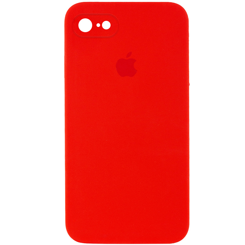 Чехол Silicone Case Square Full Camera Protective (AA) для Apple iPhone 6/6s (4.7") (Красный / Red)