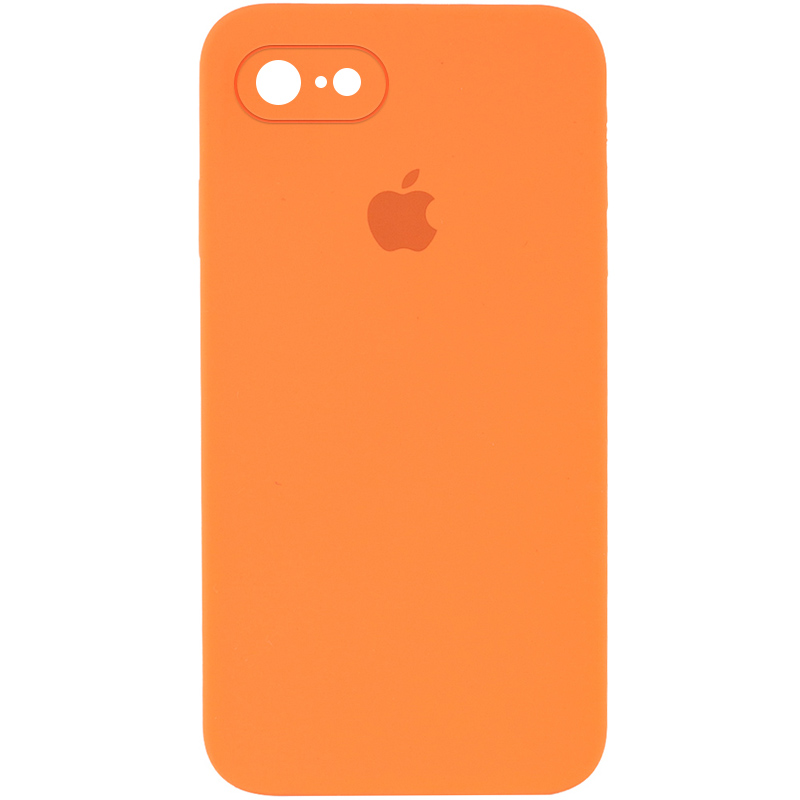 Чехол Silicone Case Square Full Camera Protective (AA) для Apple iPhone 6/6s (4.7") (Оранжевый / Papaya)