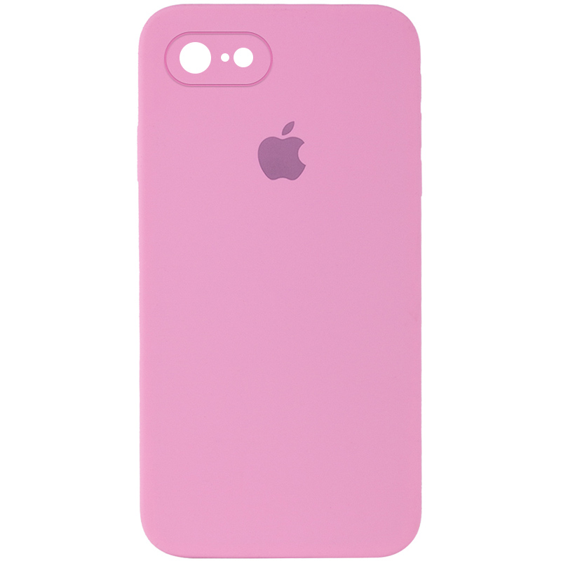 Чехол Silicone Case Square Full Camera Protective (AA) для Apple iPhone 6/6s (4.7") (Розовый / Light pink)