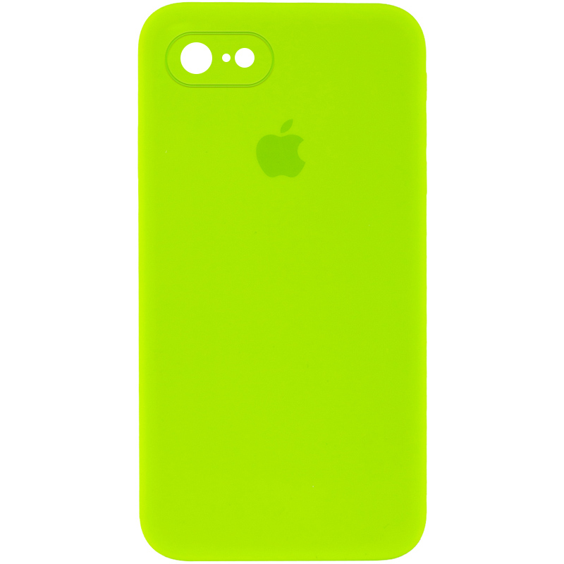 Чехол Silicone Case Square Full Camera Protective (AA) для Apple iPhone 6/6s (4.7") (Салатовый / Neon green)