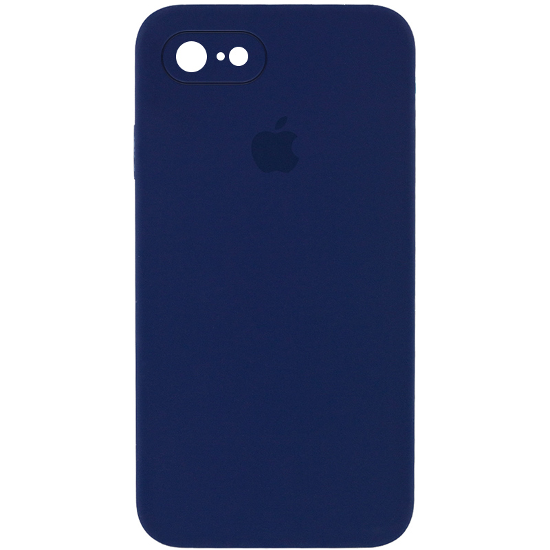 Чехол Silicone Case Square Full Camera Protective (AA) для Apple iPhone 6/6s (4.7") (Темно-синий / Midnight blue)