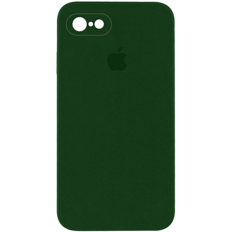 Чехол Silicone Case Square Full Camera Protective (AA) для Apple iPhone 6/6s (4.7") (Зеленый / Army green)
