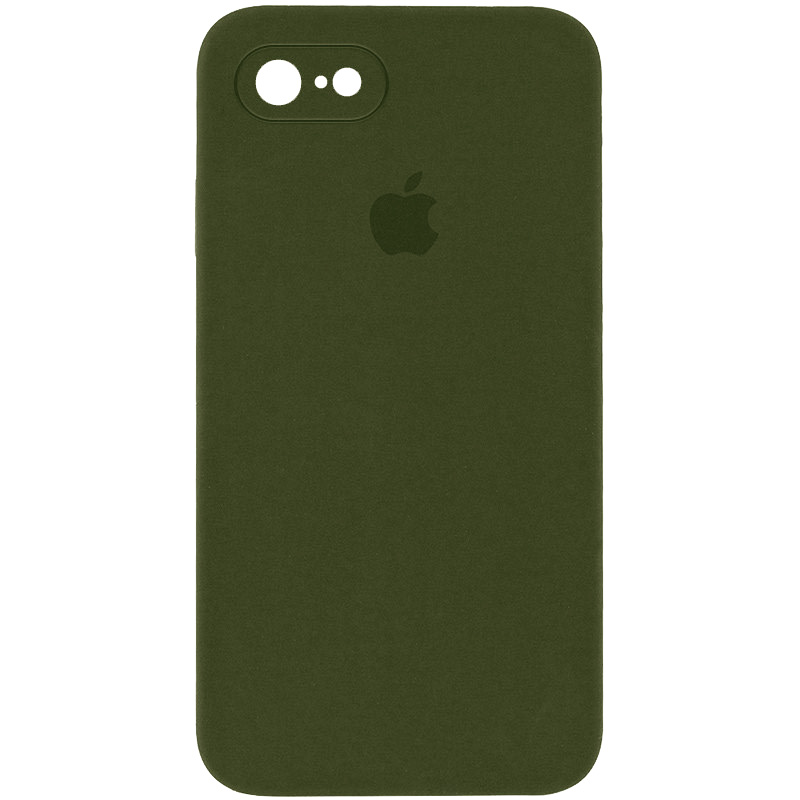Чехол Silicone Case Square Full Camera Protective (AA) для Apple iPhone 6/6s (4.7") (Зеленый / Dark Olive)
