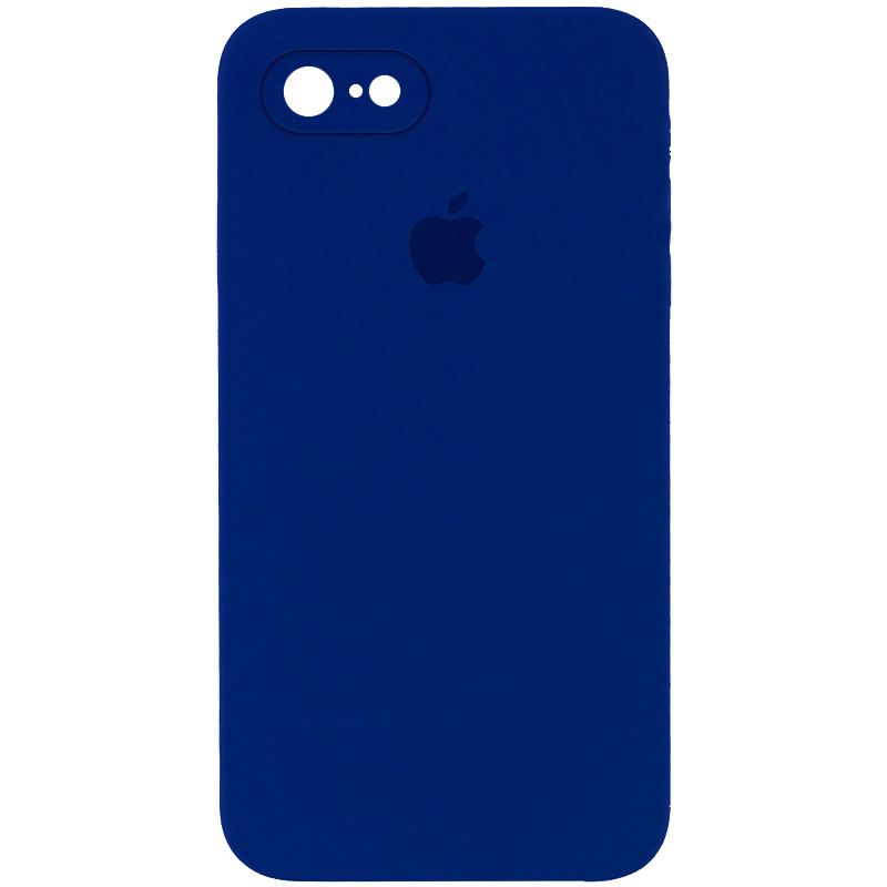 Чехол Silicone Case Square Full Camera Protective (AA) для Apple iPhone 7 / 8 / SE (2020) (4.7") (Синий / Deep navy)