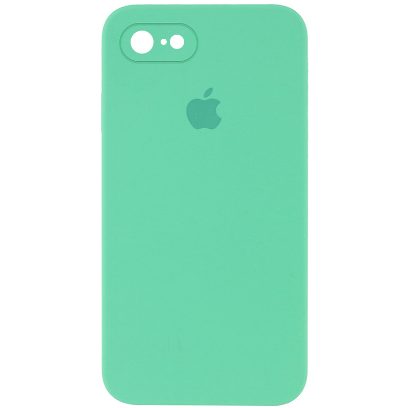 Чехол Silicone Case Square Full Camera Protective (AA) для Apple iPhone 7 / 8 / SE (2020) (4.7") (Зеленый / Spearmint)