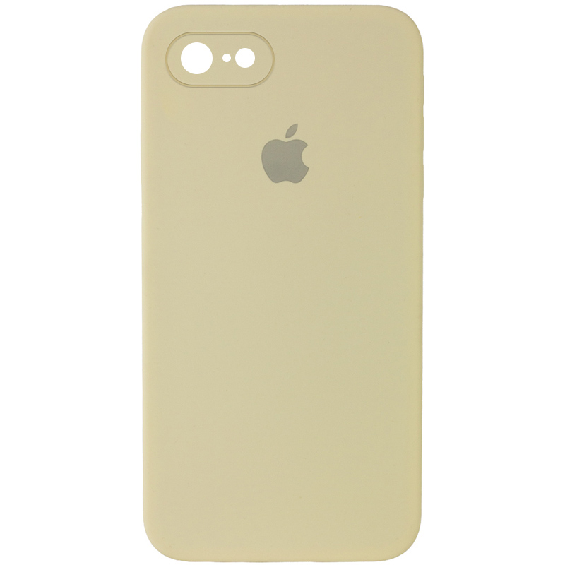 Чехол Silicone Case Square Full Camera Protective (AA) для Apple iPhone 7 / 8 / SE (2020) (4.7") (Желтый / Mellow Yellow)
