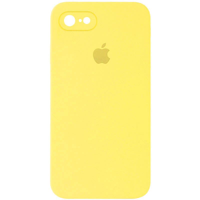 Чехол Silicone Case Square Full Camera Protective (AA) для Apple iPhone 7 / 8 / SE (2020) (4.7") (Желтый / Yellow)