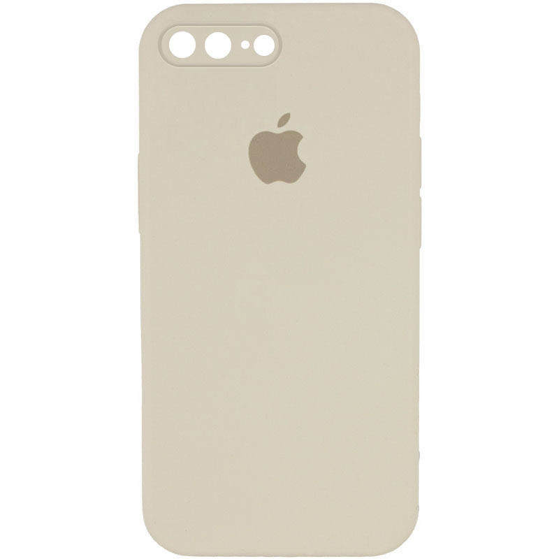 Чехол Silicone Case Square Full Camera Protective (AA) для Apple iPhone 8 plus (5.5'') (Бежевый / Antigue White)