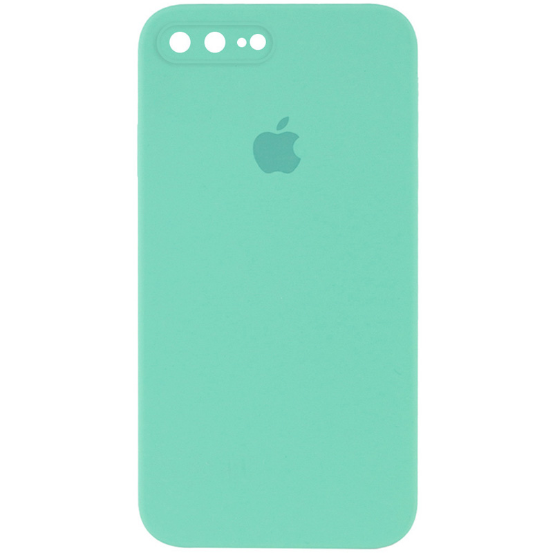 Чехол Silicone Case Square Full Camera Protective (AA) для Apple iPhone 7 plus / 8 plus (5.5") (Бирюзовый / Turquoise)