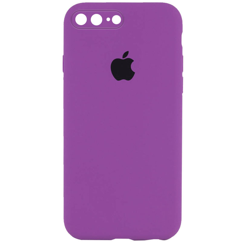 Чехол Silicone Case Square Full Camera Protective (AA) для Apple iPhone 8 plus (5.5'') (Фиолетовый / Grape)