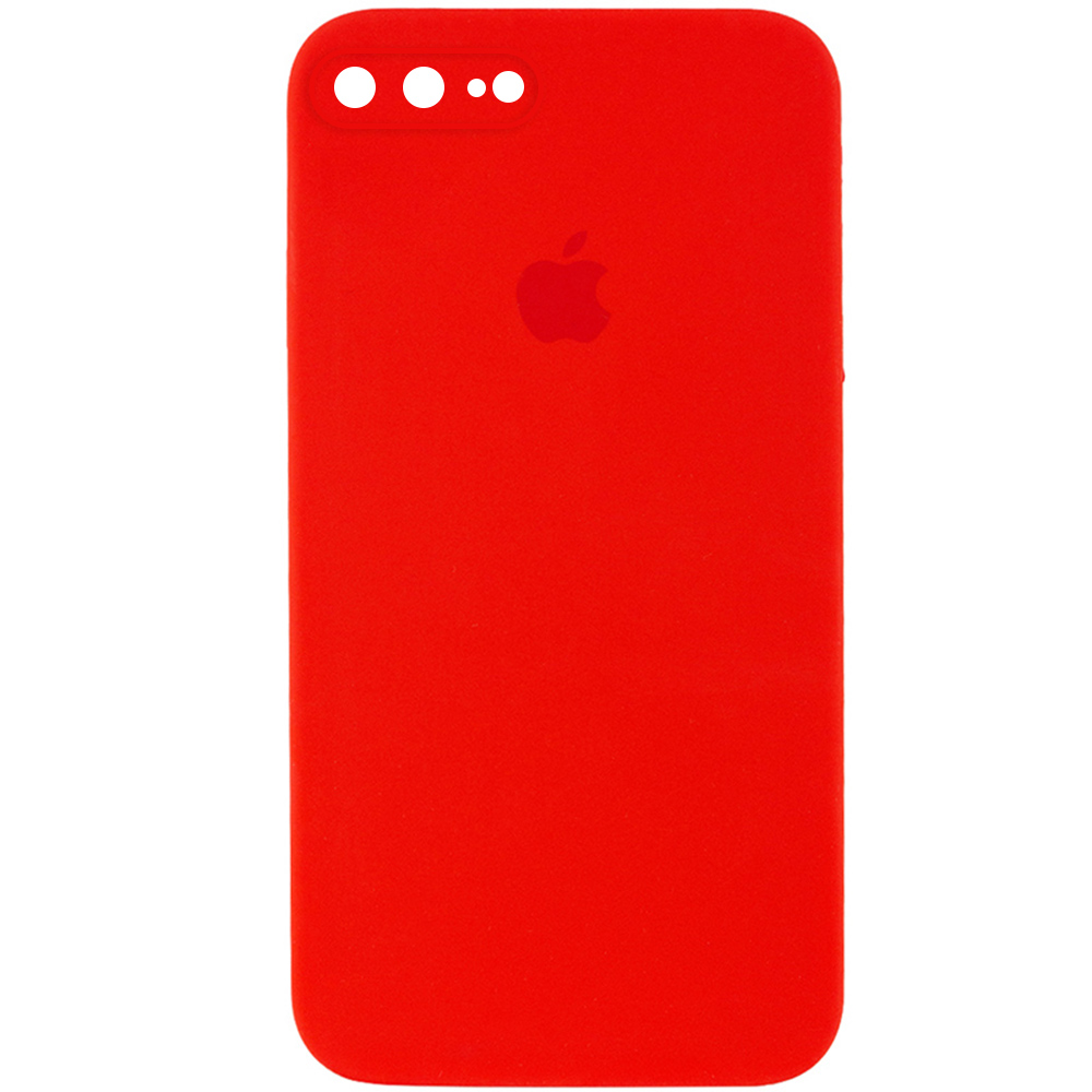 Чехол Silicone Case Square Full Camera Protective (AA) для Apple iPhone 8 plus (5.5'') (Красный / Red)