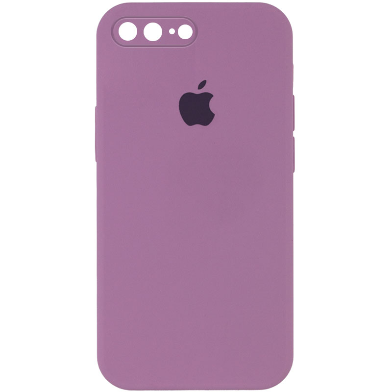 Чехол Silicone Case Square Full Camera Protective (AA) для Apple iPhone 8 plus (5.5'') (Лиловый / Lilac Pride)
