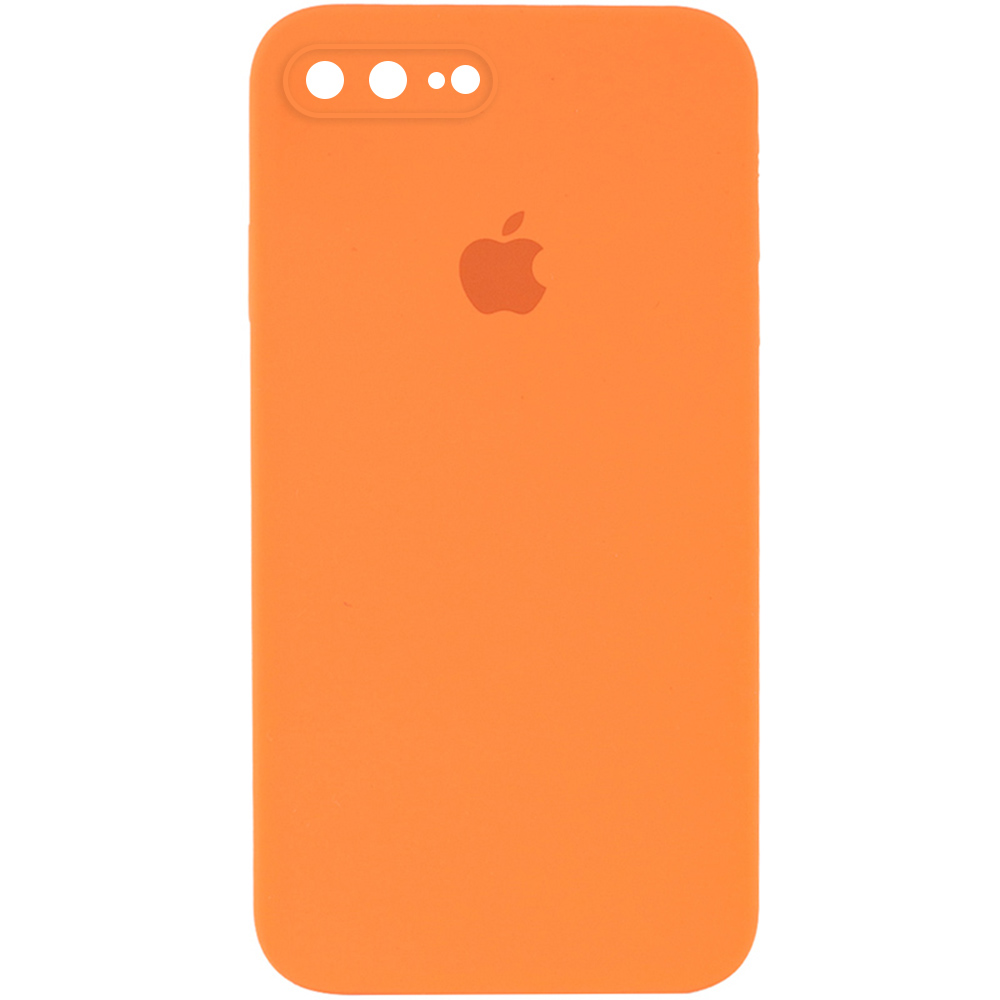 Чехол Silicone Case Square Full Camera Protective (AA) для Apple iPhone 8 plus (5.5'') (Оранжевый / Papaya)