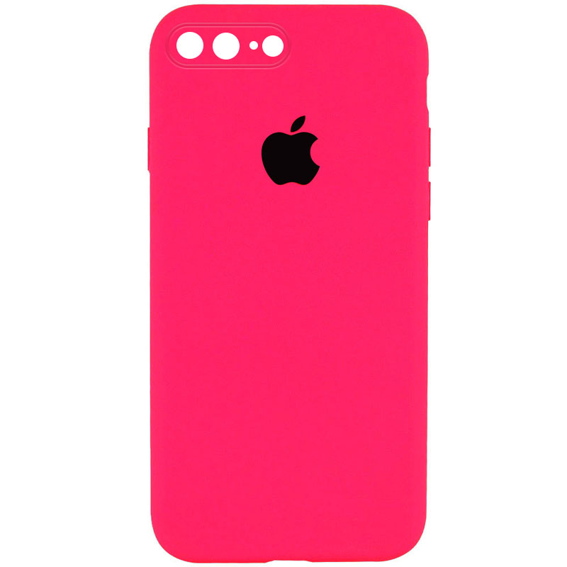 Чехол Silicone Case Square Full Camera Protective (AA) для Apple iPhone 8 plus (5.5'') (Розовый / Barbie pink)