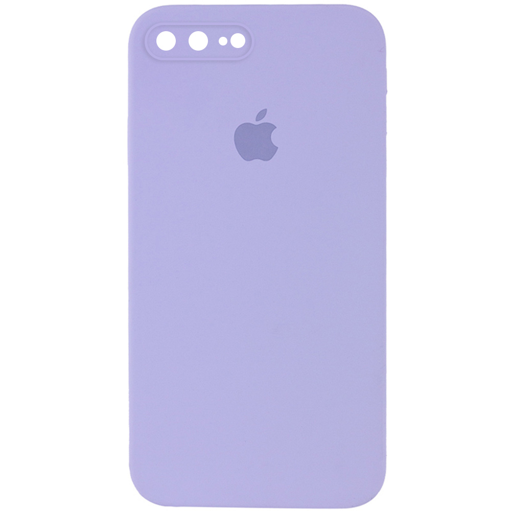 Чехол Silicone Case Square Full Camera Protective (AA) для Apple iPhone 8 plus (5.5'') (Сиреневый / Dasheen)
