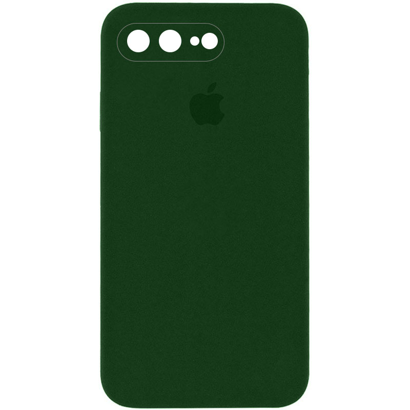 Чехол Silicone Case Square Full Camera Protective (AA) для Apple iPhone 8 plus (5.5'') (Зеленый / Army green)