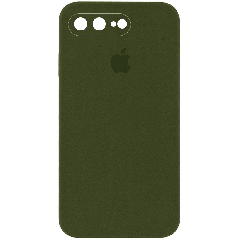 Чехол Silicone Case Square Full Camera Protective (AA) для Apple iPhone 7 plus / 8 plus (5.5") (Зеленый / Dark Olive)