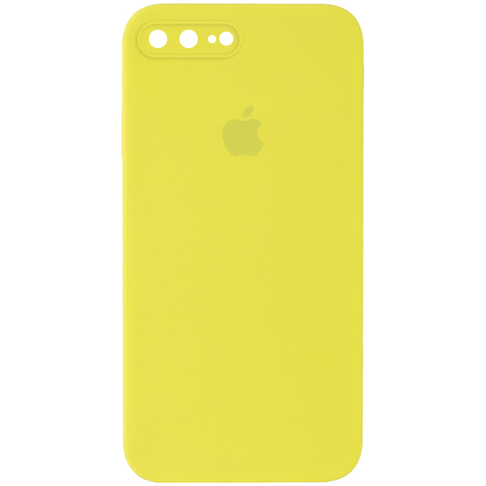 Чехол Silicone Case Square Full Camera Protective (AA) для Apple iPhone 7 plus / 8 plus (5.5") (Желтый / Bright Yellow)