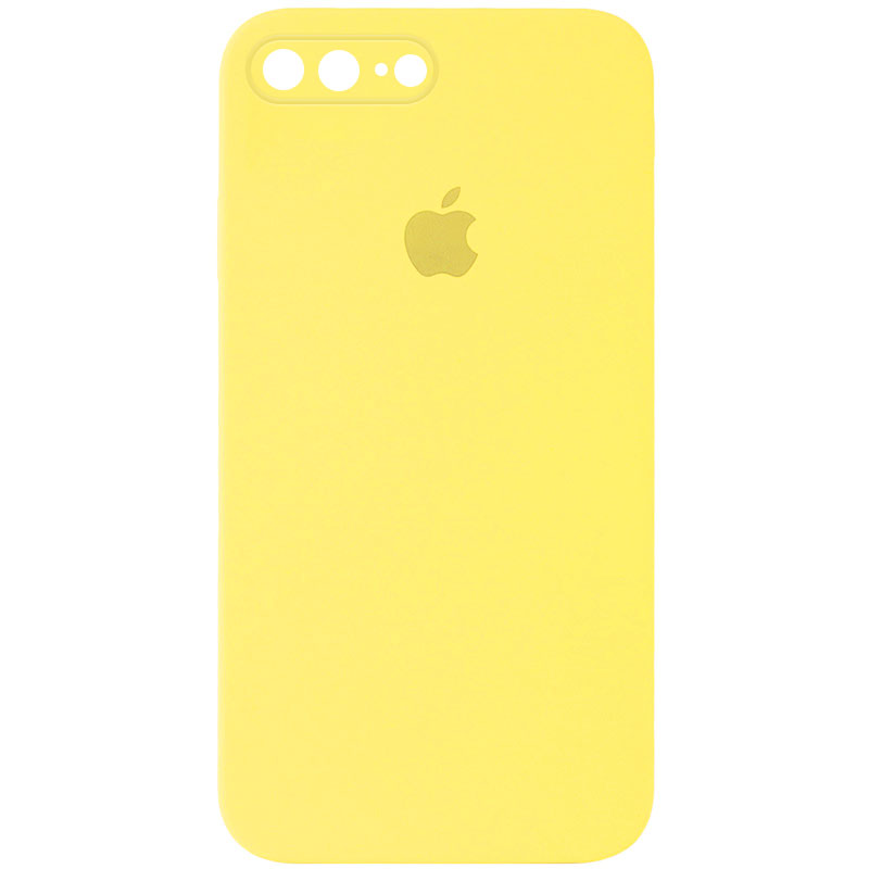 Чехол Silicone Case Square Full Camera Protective (AA) для Apple iPhone 8 plus (5.5'') (Желтый / Yellow)