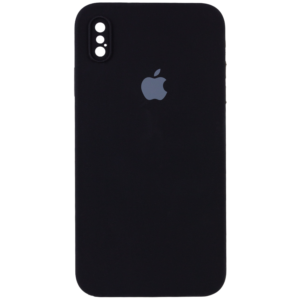 Чохол Silicone Case Square Full Camera Protective (AA) для Apple iPhone XS (5.8") (Чорний / Black)