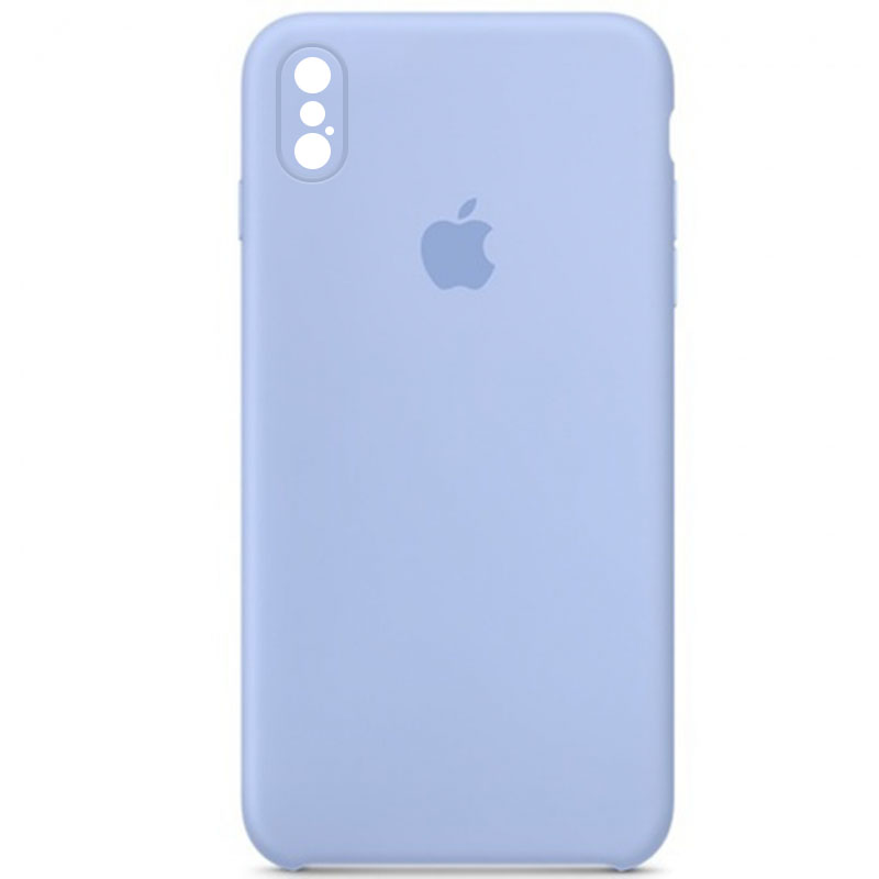 Чохол Silicone Case Square Full Camera Protective (AA) для Apple iPhone XS (5.8") (Блакитний / Lilac Blue)