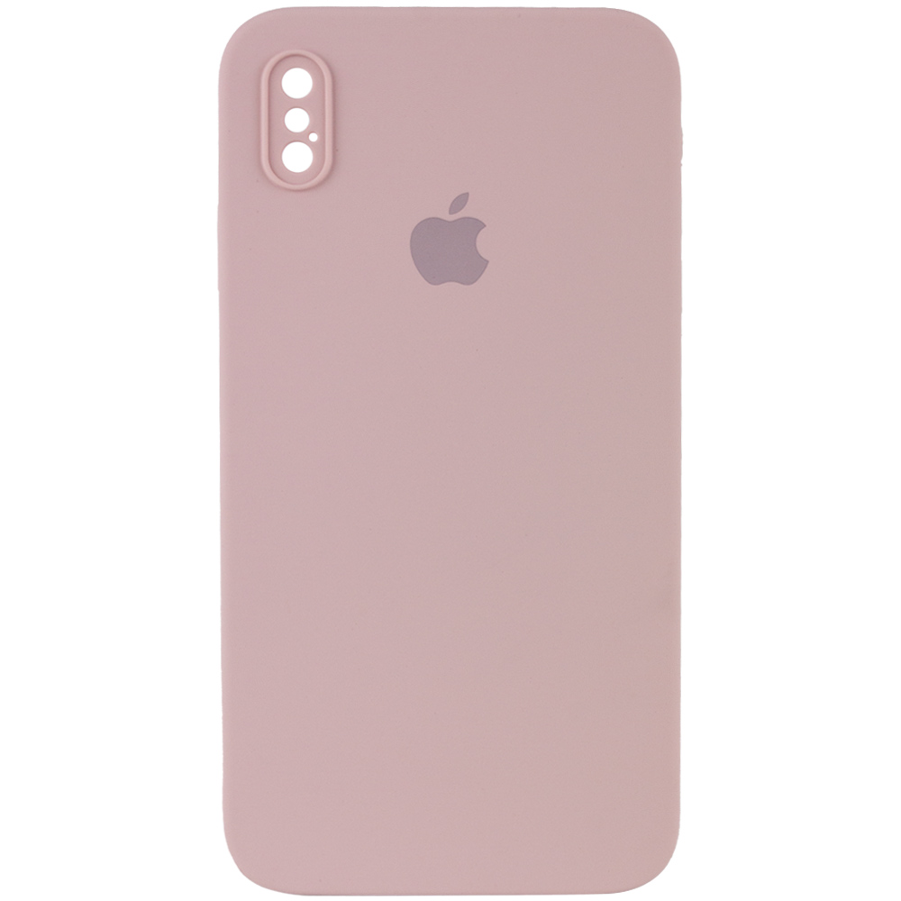 Чохол Silicone Case Square Full Camera Protective (AA) для Apple iPhone XS (5.8") (Рожевий / Pink Sand)