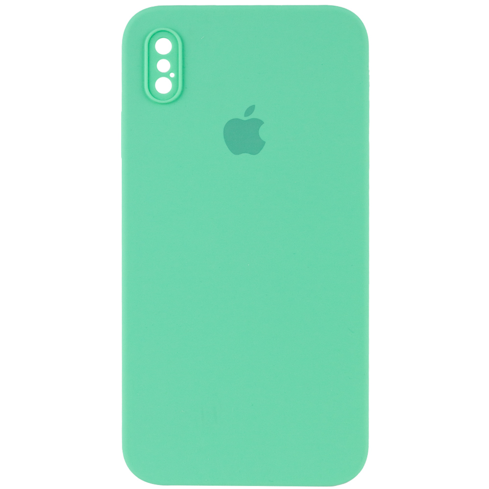 Чохол Silicone Case Square Full Camera Protective (AA) для Apple iPhone XS (5.8") (Зелений / Spearmint)