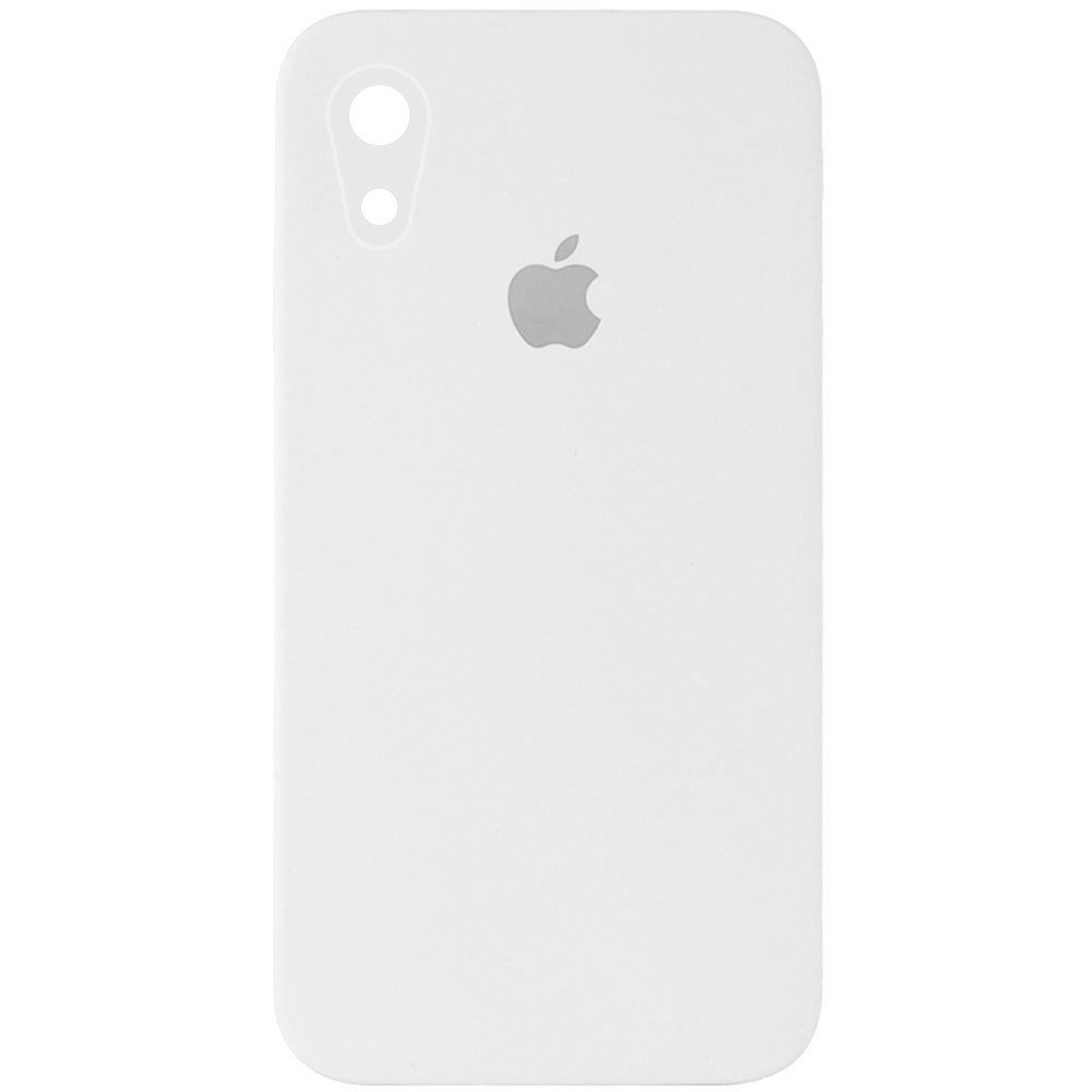 Чехол Silicone Case Square Full Camera Protective (AA) для Apple iPhone XR (6.1") (Белый / White)