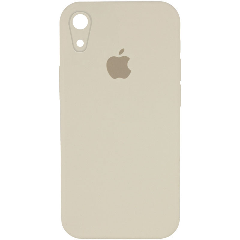 Чехол Silicone Case Square Full Camera Protective (AA) для Apple iPhone XR (6.1") (Бежевый / Antigue White)