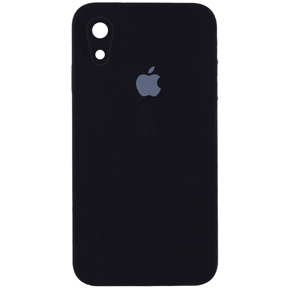 Чехол Silicone Case Square Full Camera Protective (AA) для Apple iPhone XR (6.1") (Черный / Black)