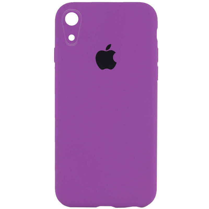 Чохол Silicone Case Square Full Camera Protective (AA) для Apple iPhone XR (6.1") (Фіолетовий / Grape)