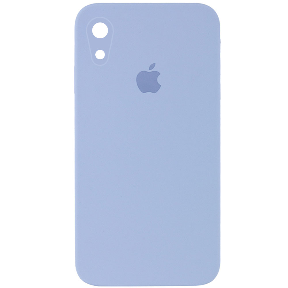 Чехол Silicone Case Square Full Camera Protective (AA) для Apple iPhone XR (6.1") (Голубой / Mist blue)