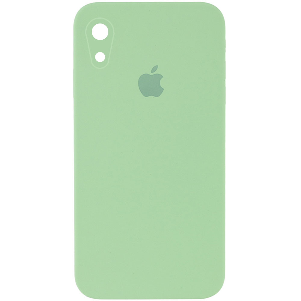 Чохол Silicone Case Square Full Camera Protective (AA) для Apple iPhone XR (6.1") (М'ятний / Mint)
