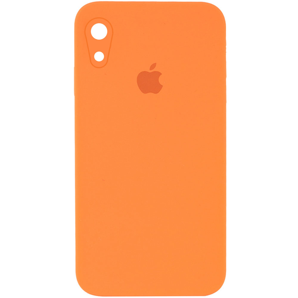Чохол Silicone Case Square Full Camera Protective (AA) для Apple iPhone XR (6.1") (Помаранчевий / Papaya)