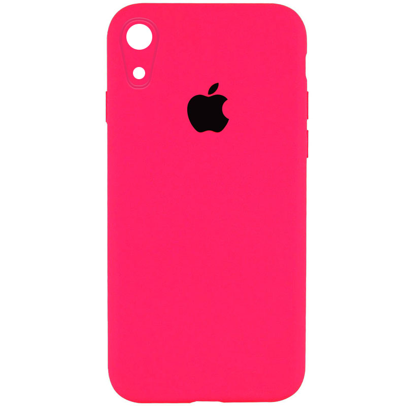 Чохол Silicone Case Square Full Camera Protective (AA) для Apple iPhone XR (6.1") (Рожевий / Barbie pink)