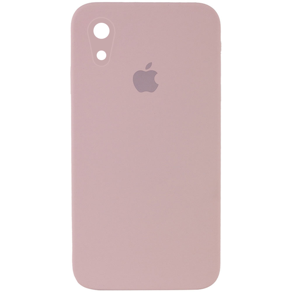 Чохол Silicone Case Square Full Camera Protective (AA) для Apple iPhone XR (6.1") (Рожевий / Pink Sand)