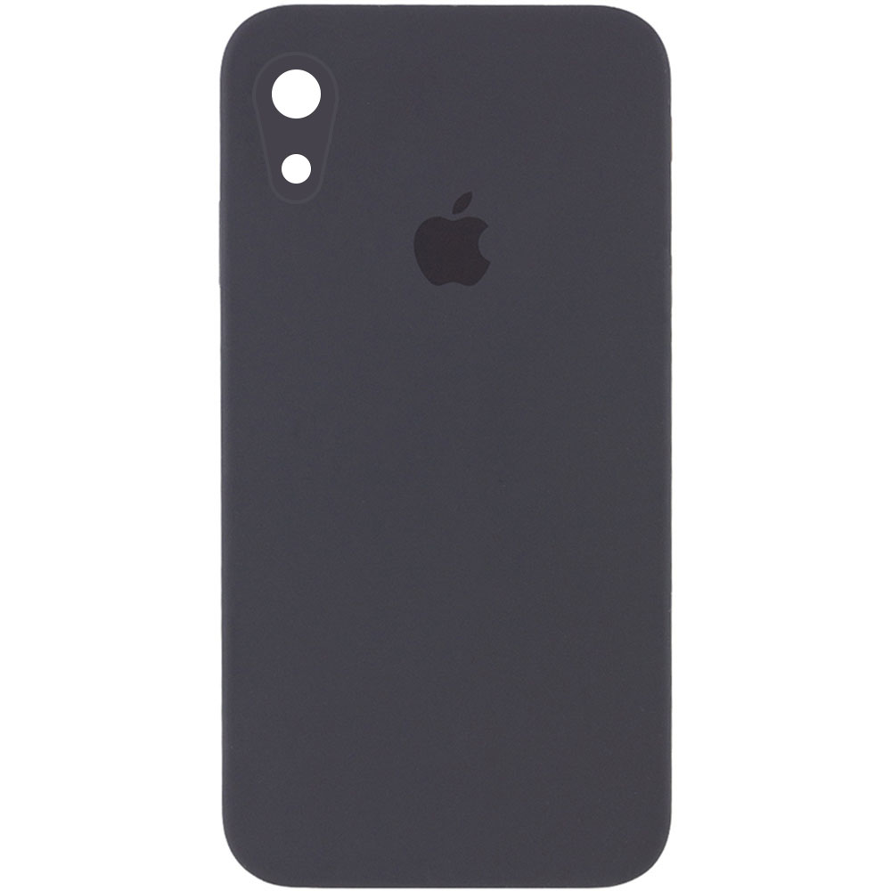 Чехол Silicone Case Square Full Camera Protective (AA) для Apple iPhone XR (6.1") (Серый / Dark Gray)