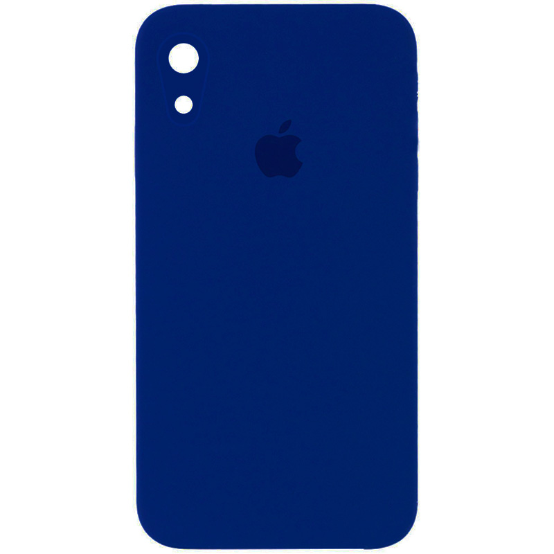 Чехол Silicone Case Square Full Camera Protective (AA) для Apple iPhone XR (6.1") (Синий / Deep navy)