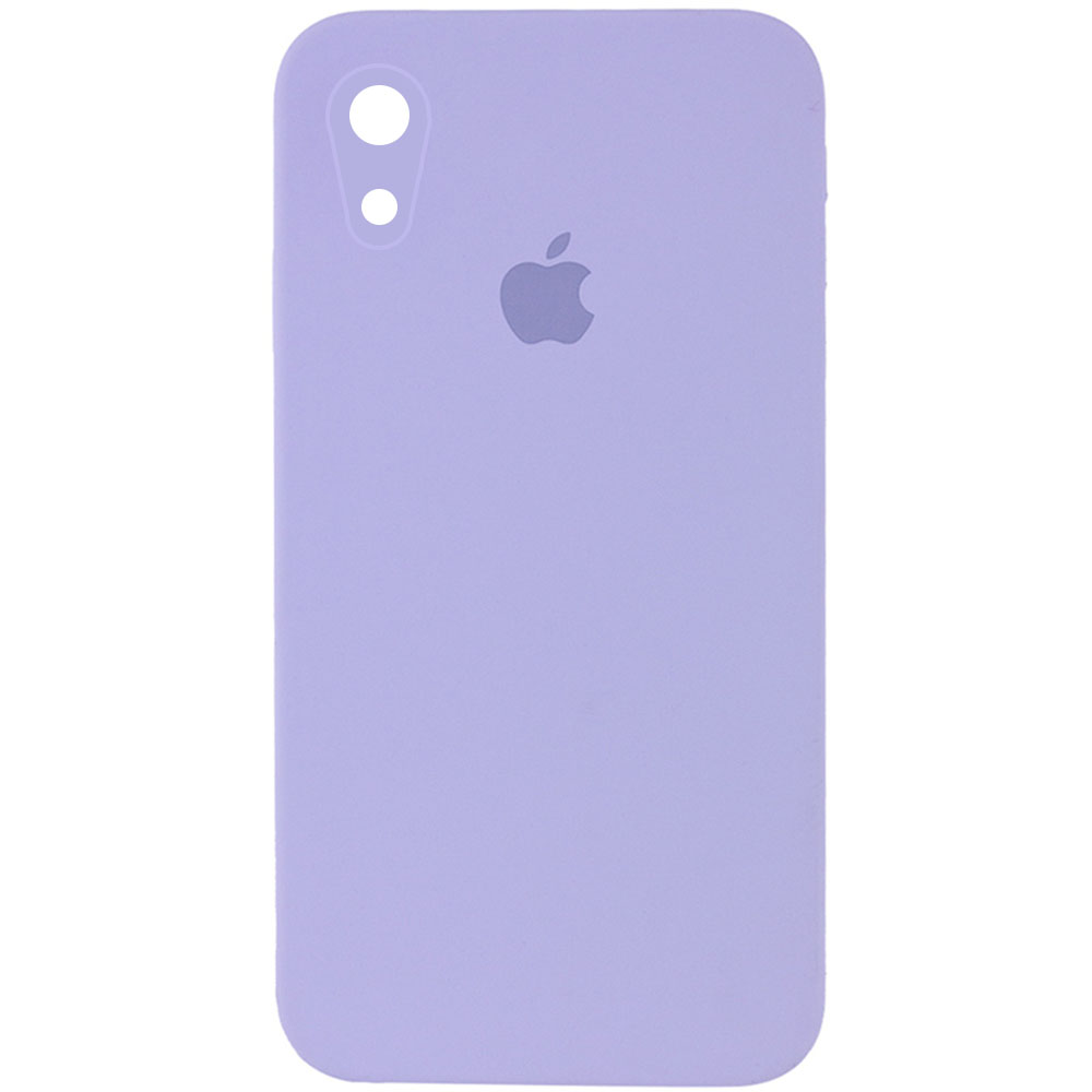 Чехол Silicone Case Square Full Camera Protective (AA) для Apple iPhone XR (6.1") (Сиреневый / Dasheen)