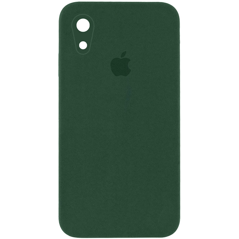 Чехол Silicone Case Square Full Camera Protective (AA) для Apple iPhone XR (6.1") (Зеленый / Cyprus Green)