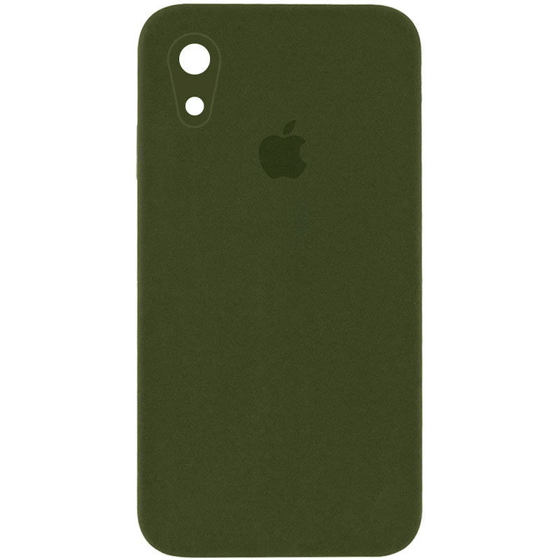 Чохол Silicone Case Square Full Camera Protective (AA) для Apple iPhone XR (6.1") (Зелений / Dark Olive)