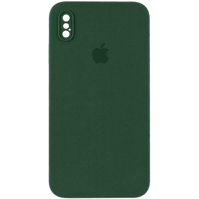 Чехол Silicone Case Square Full Camera Protective (AA) для Apple iPhone X (5.8") (Зеленый / Cyprus Green)