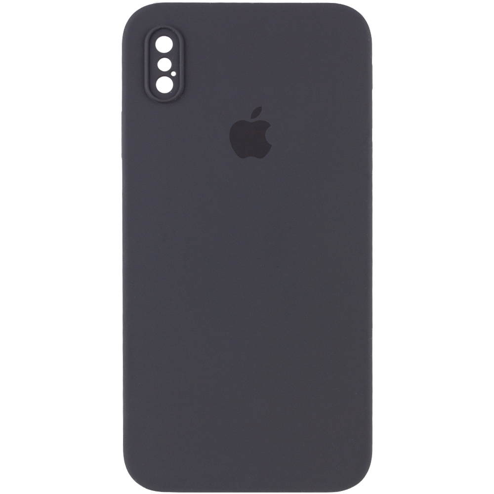Чохол Silicone Case Square Full Camera Protective (AA) для Apple iPhone XS Max (6.5") (Сірий / Dark Gray)
