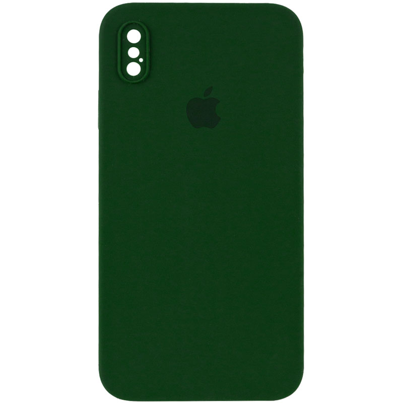 Чохол Silicone Case Square Full Camera Protective (AA) для Apple iPhone XS Max (6.5") (Зелений / Army green)