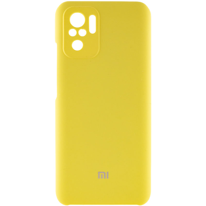 Чехол Silicone Cover Full Camera (AAA) для Xiaomi Redmi Note 10s (Желтый / Bright Yellow)