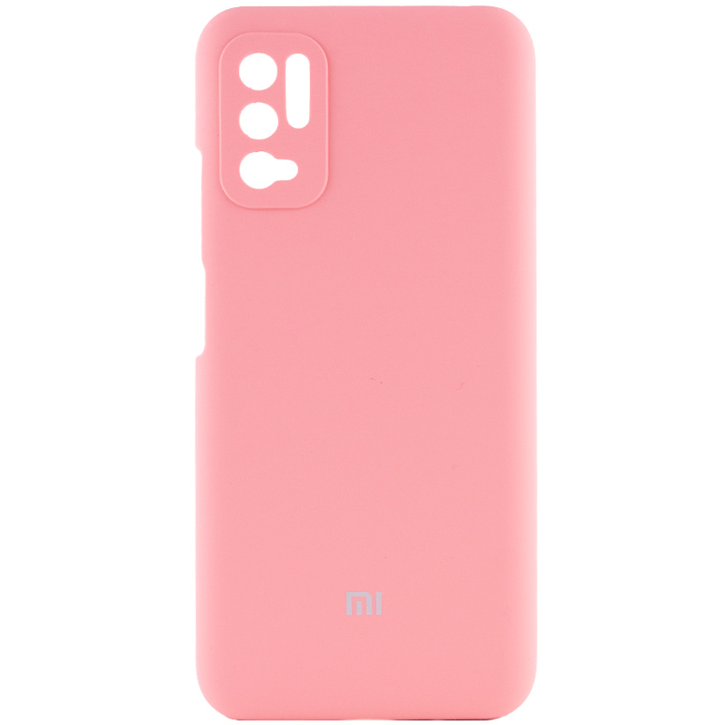 Чехол Silicone Cover Full Camera (AAA) для Xiaomi Redmi Note 10 5G / Poco M3 Pro (Розовый / Light pink)
