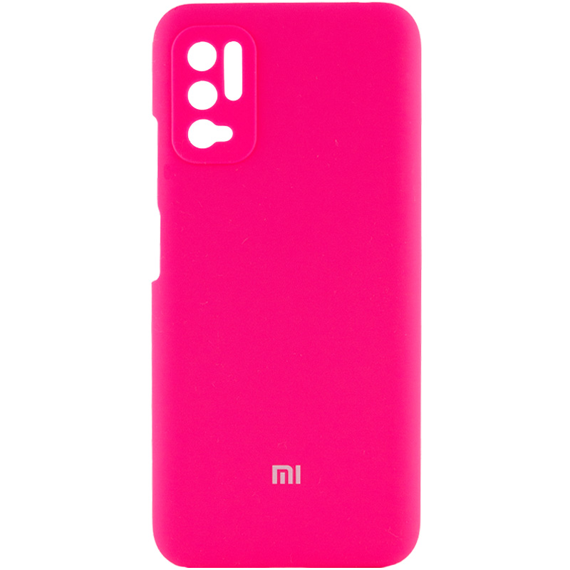 Чехол Silicone Cover Full Camera (AAA) для Xiaomi Redmi Note 10 5G / Poco M3 Pro (Розовый / Shiny pink)