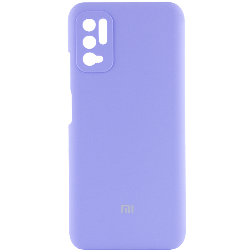 Чехол Silicone Cover Full Camera (AAA) для Xiaomi Redmi Note 10 5G / Poco M3 Pro (Сиреневый / Elegant Purple)